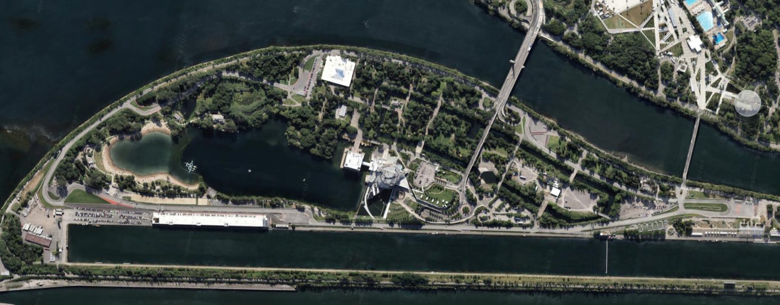 Vista satellitare del Circuit Gilles Villeneuve a Montréal datata 16 luglio 2022