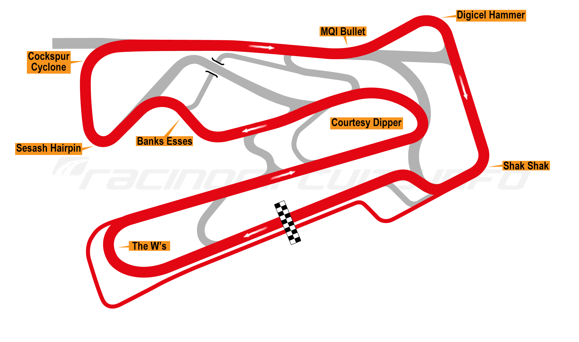 La mappa del tracciato di Bushy Park dal 2018