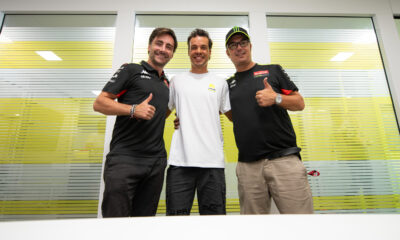 Franco Morbidelli ha firmato con VR46, in foto con Alessio Salucci e Pablo Nieto