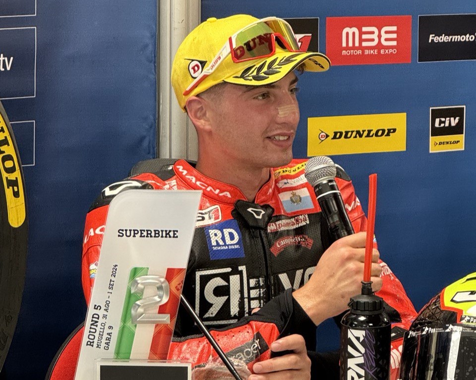 Luca Bernardi, secondo classificato in Gara 1 del CIV SBK Round 5