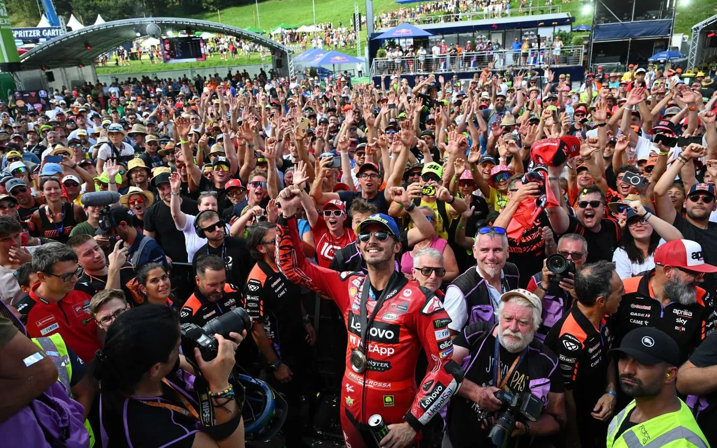 Pecco Bagnaia dopo la vittoria in Austria