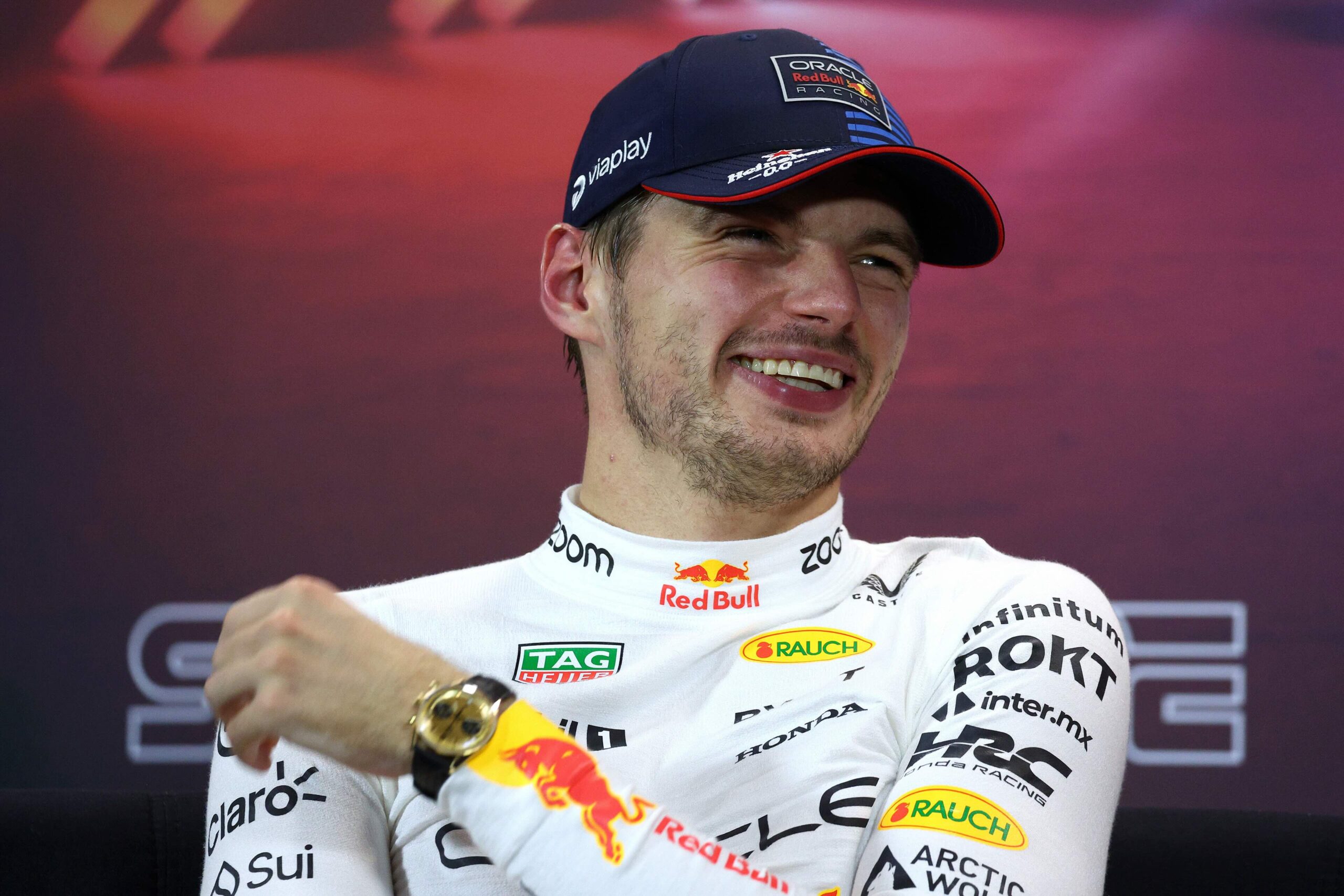 Max Verstappen in conferenza stampa a Singapore (© Red Bull Content Pool)