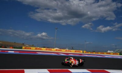 La Honda di Mir in azione durante i test di Misano