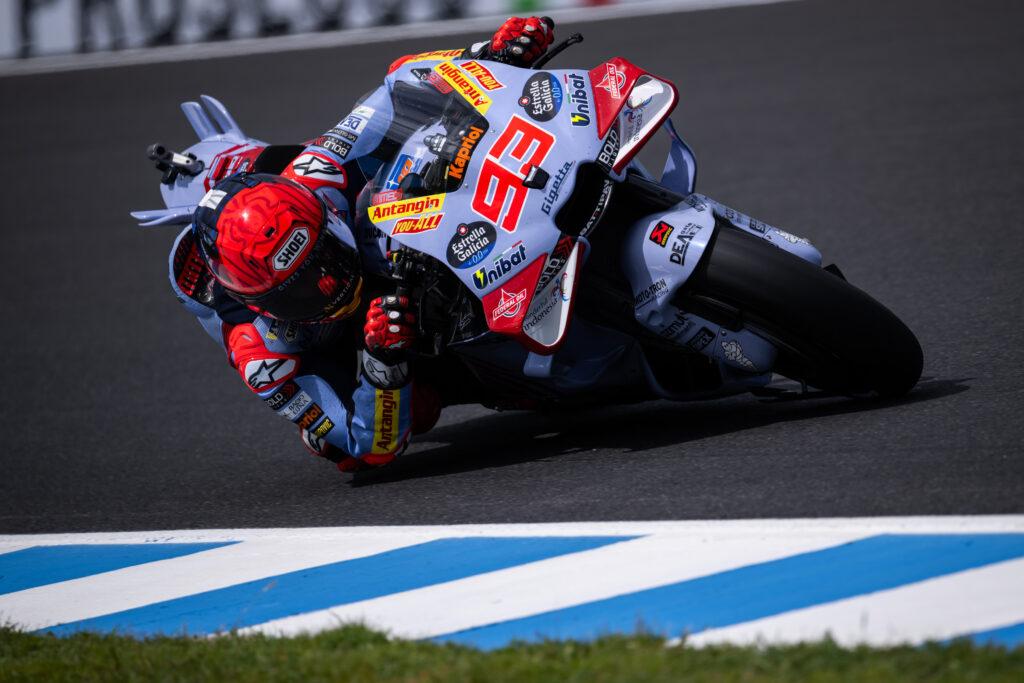 Marc Marquez in azione a Phillip Island