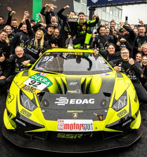 Bortolotti vince DTM! I festeggiamenti del neo campione con il team SSR Performance (© Lamborghini)