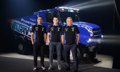 Danilo Petrucci, Marco Arnelotti e Claudio Bellina alla presentazione della line up Italtrans per la Dakar 2025