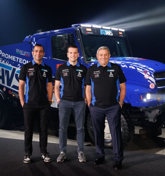 Danilo Petrucci, Marco Arnelotti e Claudio Bellina alla presentazione della line up Italtrans per la Dakar 2025