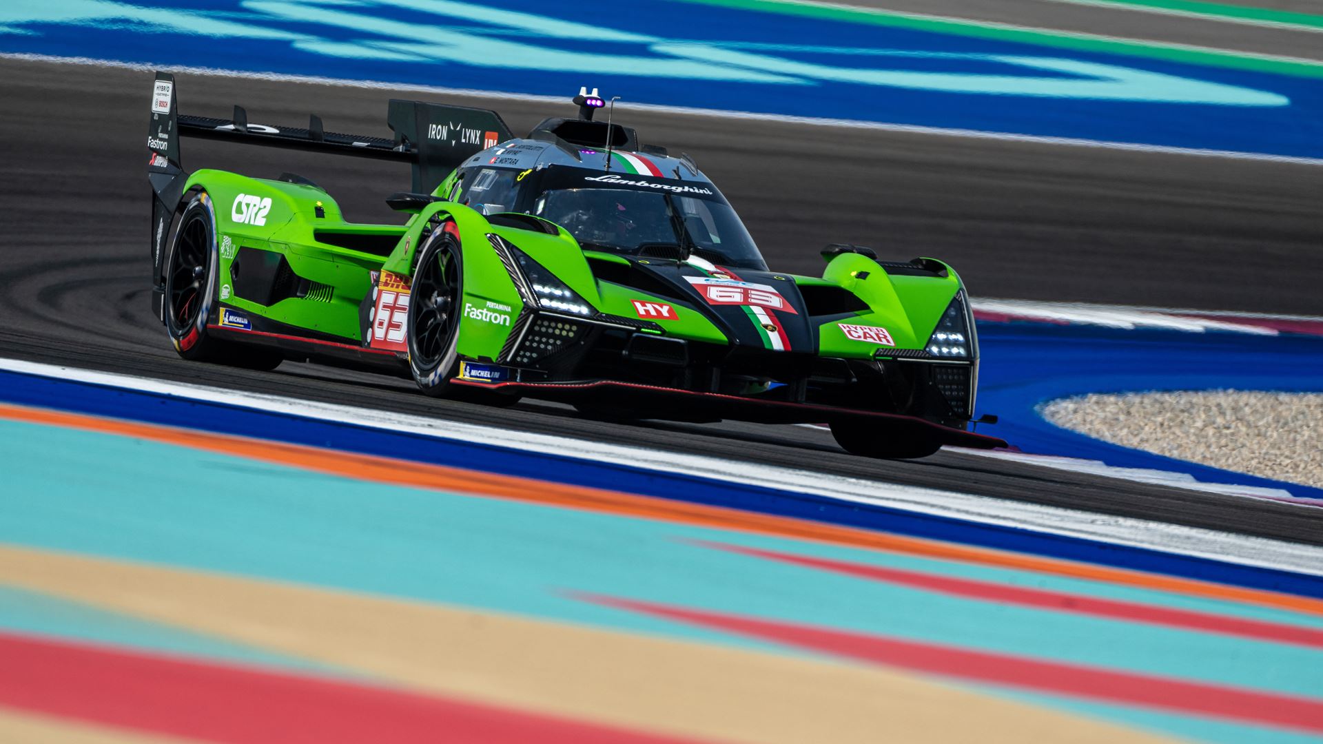 La Lamborghini SC63 durante il weekend di debutto nel WEC in Qatar (© Lamborghini)