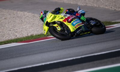 Franco Morbidelli durante i primi test MotoGP a Barcellona con VR46