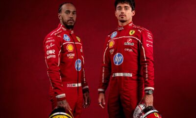 Hamilton e Leclerc con le nuove tute Ferrari 2025 (© Scuderia Ferrari)