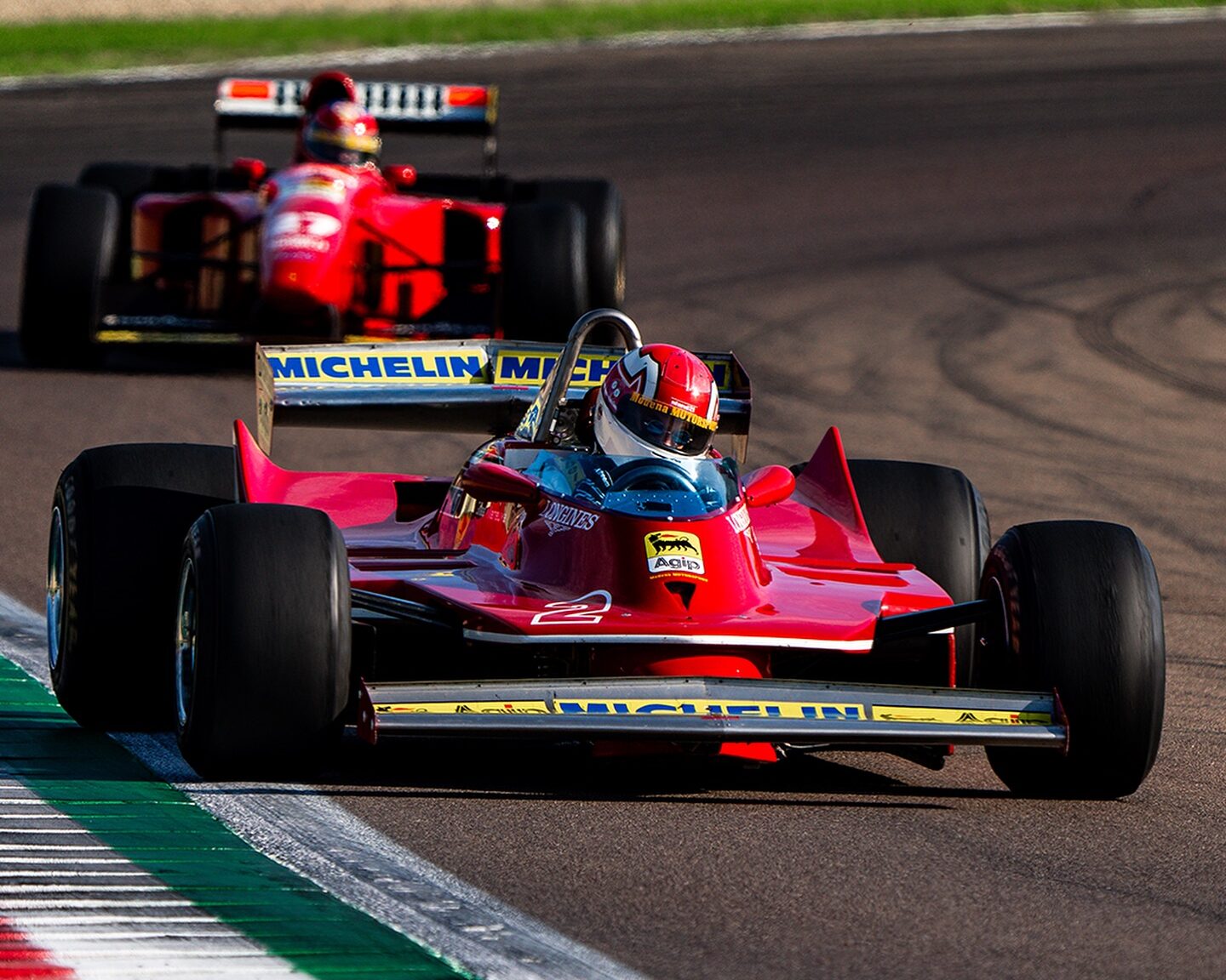 Le vetture del Minardi Day 2024 in pista a Imola