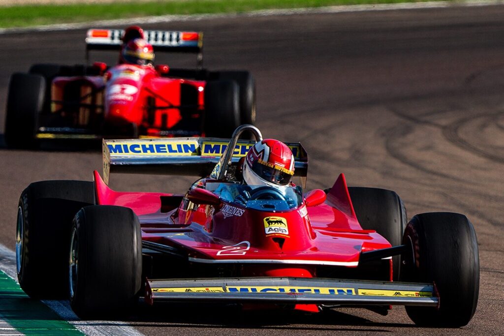 Le vetture del Minardi Day 2024 in pista a Imola
