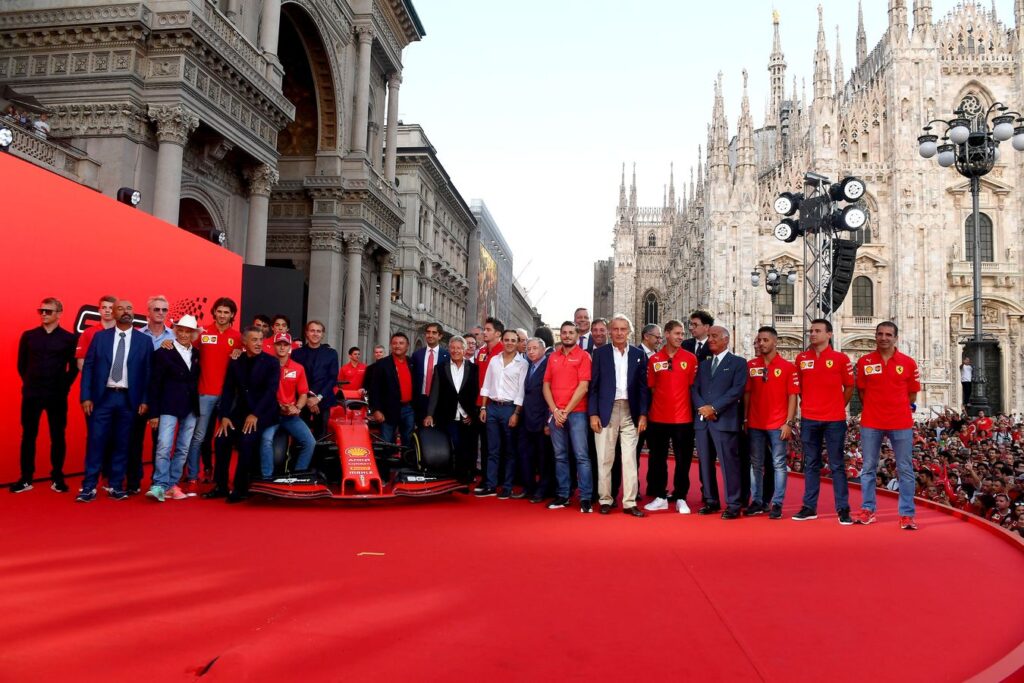 Un'immagine della festa per i 90 anni della Scuderia nel 2019 (© Ferrari)