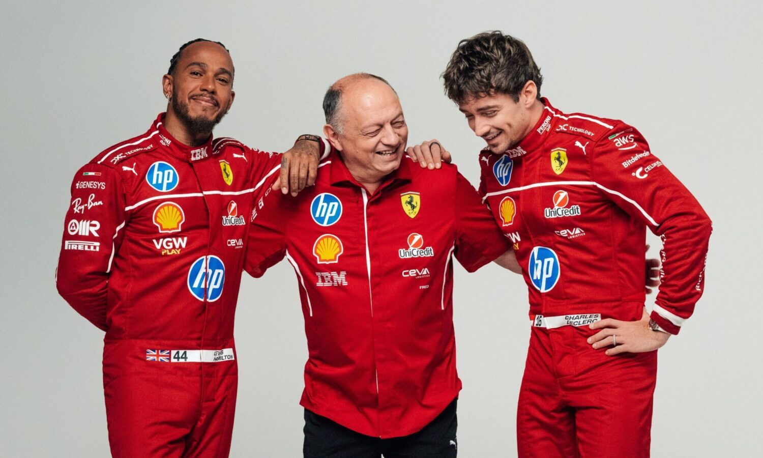 leclerc hamilton presentazione ferrari