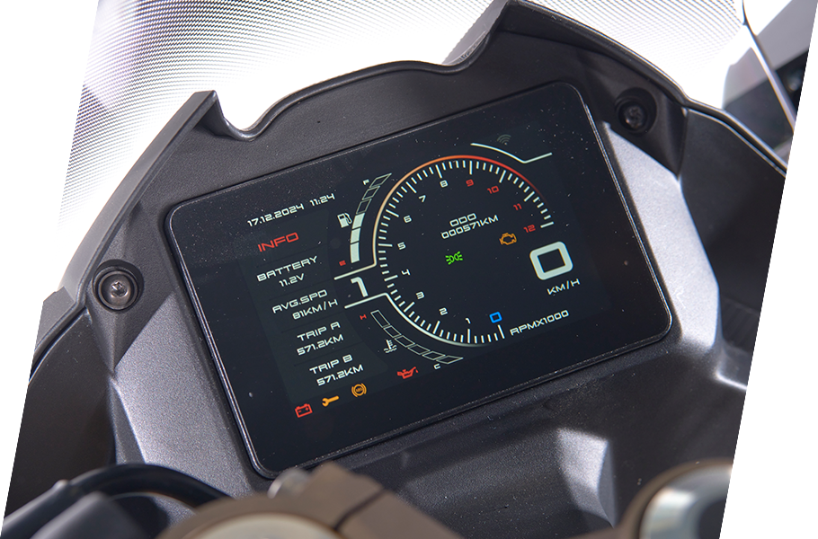 Il quadro strumenti della MITT 775R (© MITT Motors)