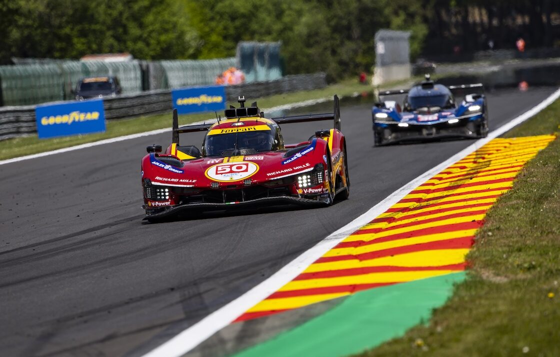 La #50 Ferrari 499P in pole position nella 6 Ore di Spa 2025 (© FIA WEC / DPPI)