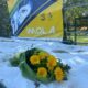 L'Ayrton Day di Imola la posa dei fiori al Tamburello