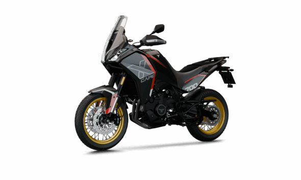 La Moto Morini X-Cape 700 Gold Edition nera (© Moto Morini)