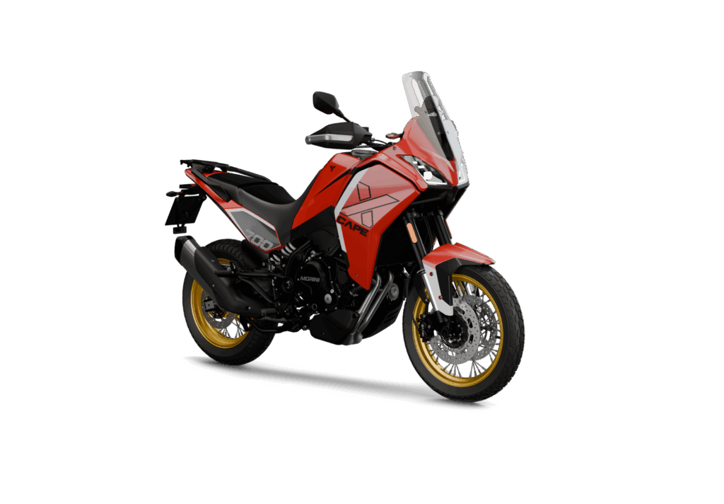 La Moto Morini X-Cape 700 Gold Edition in rosso (© Moto Morini)