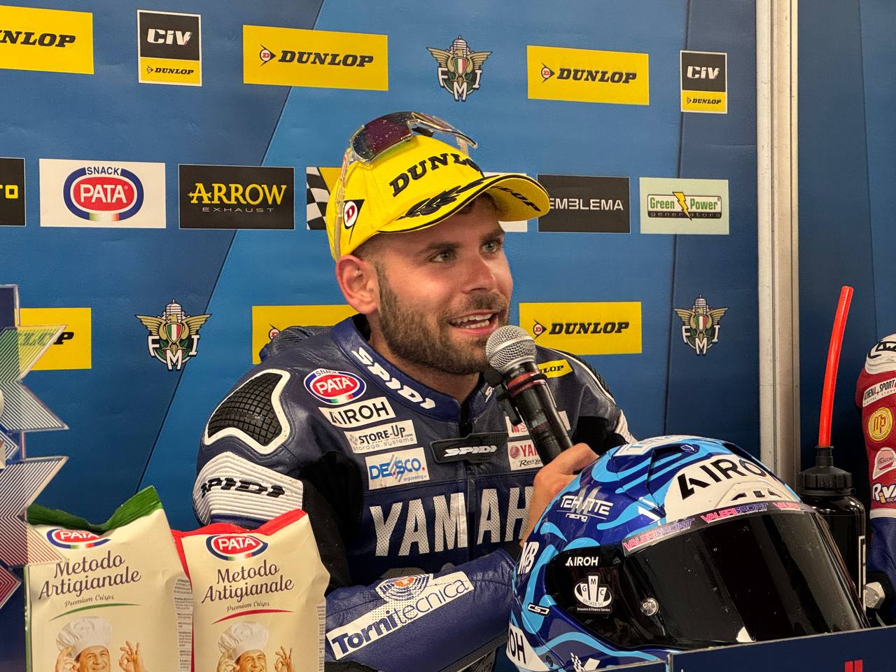 Alessandro Delbianco in conferenza dopo Gara 1 del CIV SBK al Mugello (© 1000 Cuori Motori)