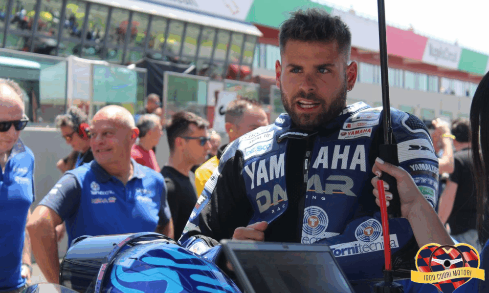 Alessandro Del Bianco in griglia prima di Gara 2 del CIV SBK 2025 al Mugello (© 1000 Cuori Motori)