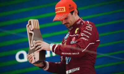 Charles Leclerc sul podio di Barcellona (© Scuderia Ferrari)