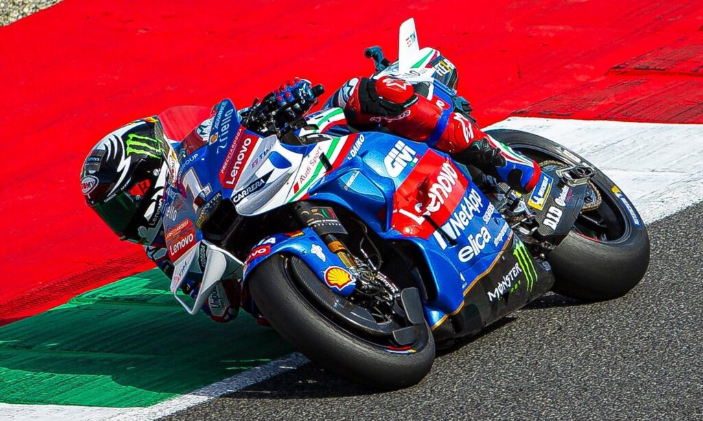 Bagnaia in azione al Mugello nel 2024