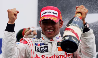 Lewis Hamilton festeggia la sua prima vittoria in F1 nel GP del Canada 2007