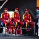Giovinazzi, Calado e Pier Guidi durante le interviste in piazza a Le Mans domenica scorsa (© DPPI - ACO)