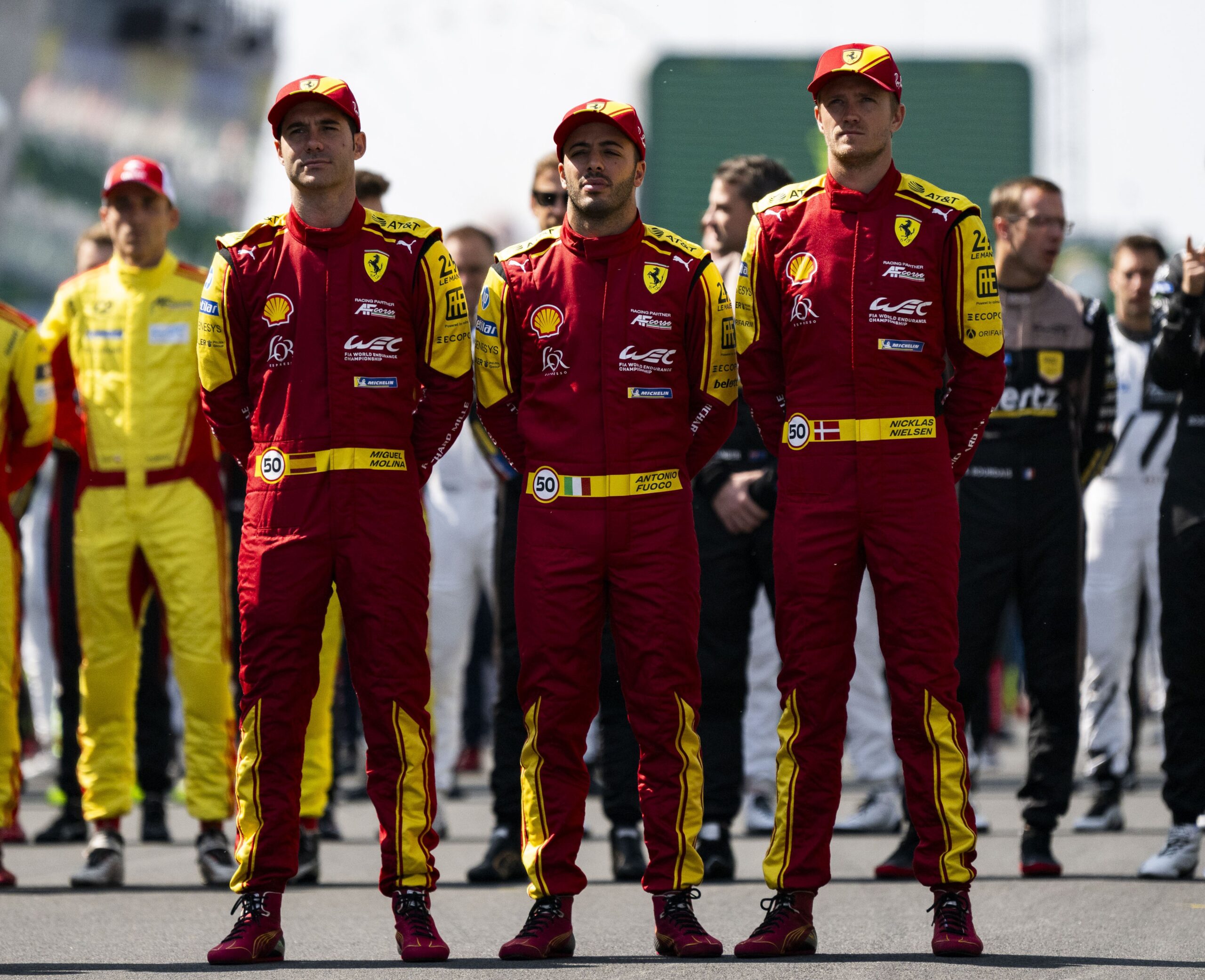 L'equipaggio della vettura #50 di Ferrari (© DPPI - ACO)