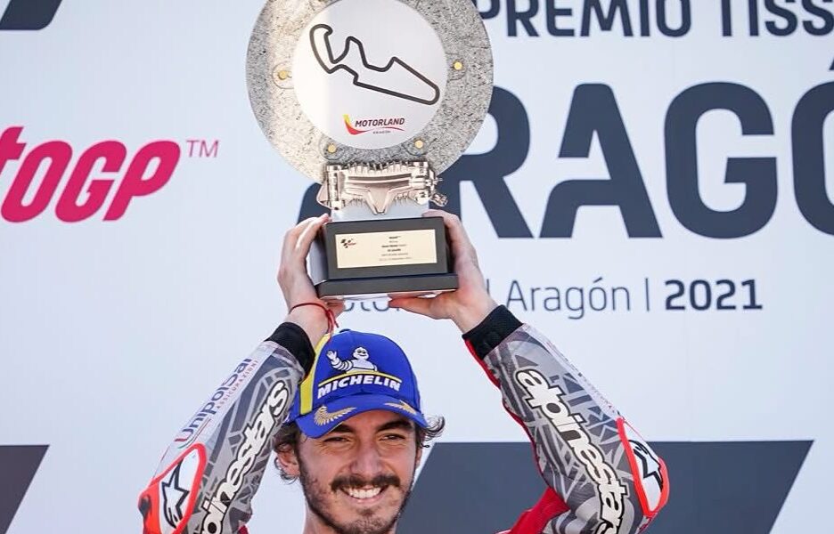 La vittoria di Bagnaia ad Aragon nel 2021