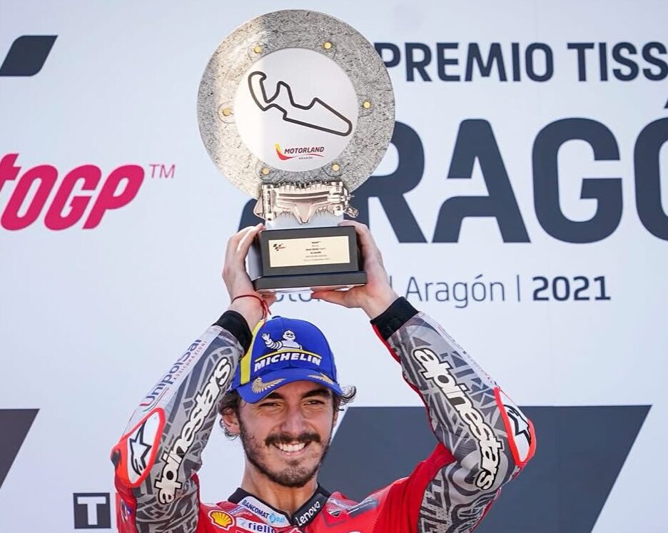 La vittoria di Bagnaia ad Aragon nel 2021