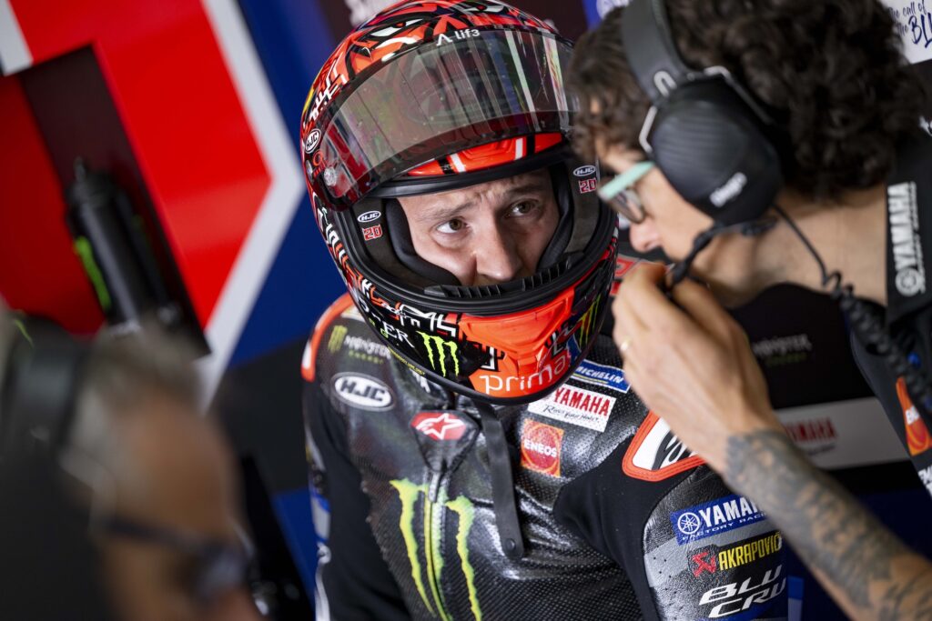 Fabio Quartararo nel box di Aragon (© Yamaha Racing MotoGP)