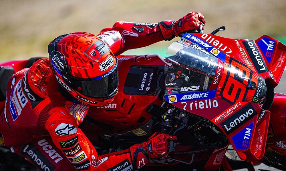 Marc Marquez durante il GP di Aragon 2025 (© Ducati)