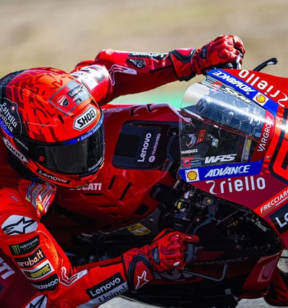 Marc Marquez durante il GP di Aragon 2025 (© Ducati)