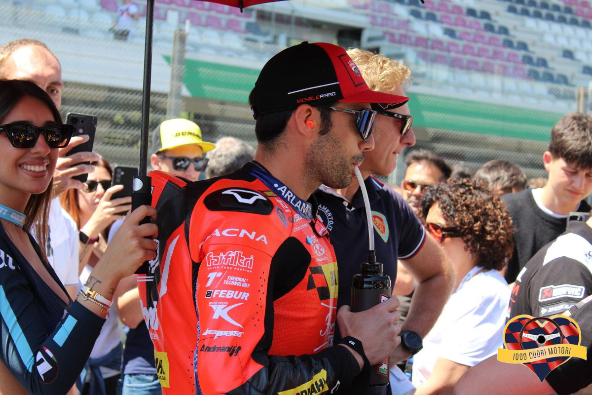 Michele Pirro in griglia prima di Gara 2 del CIV SBK 2025 al Mugello