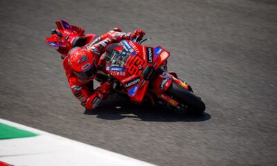 Marc Marquez in azione nel sabato del Mugello 2025