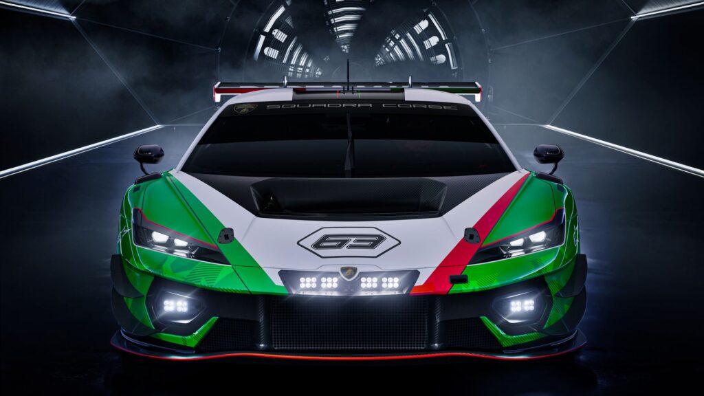 Il frontale della Temerario GT3 (© Lamborghini)