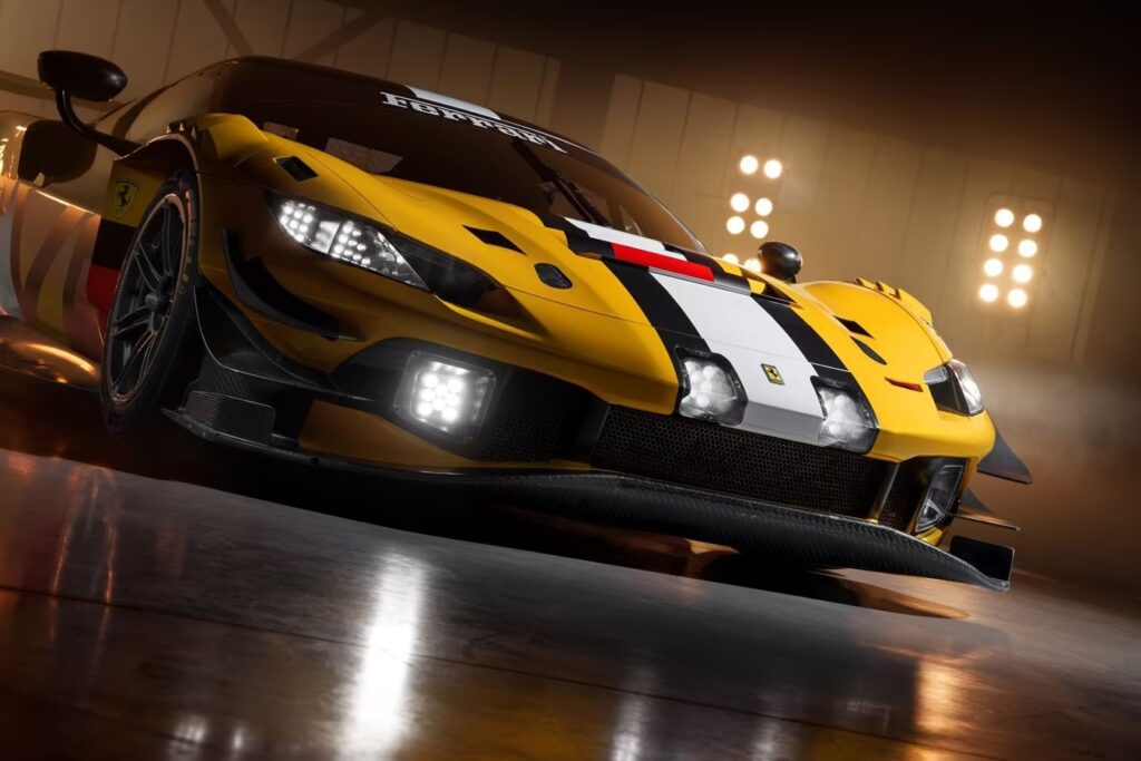 L'anteriore della 296 GT3 Evo (© Ferrari)