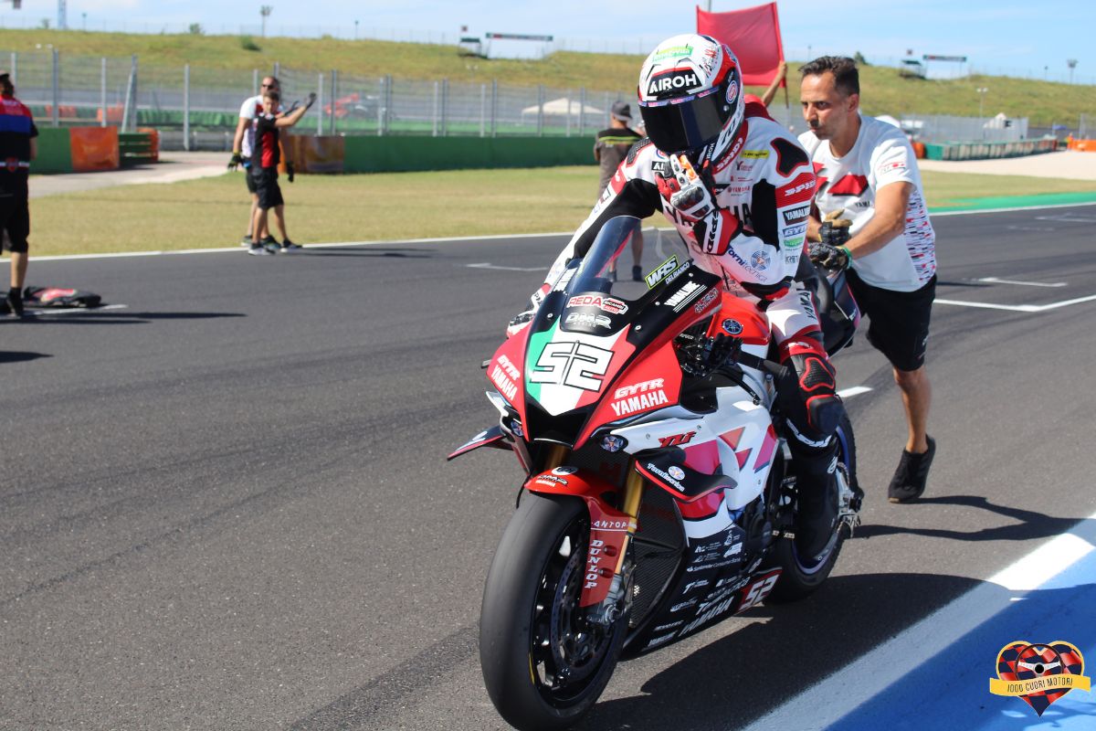 Alessandro Delbianco in azione a Misano per il Round 4 del CIV SBK 2025