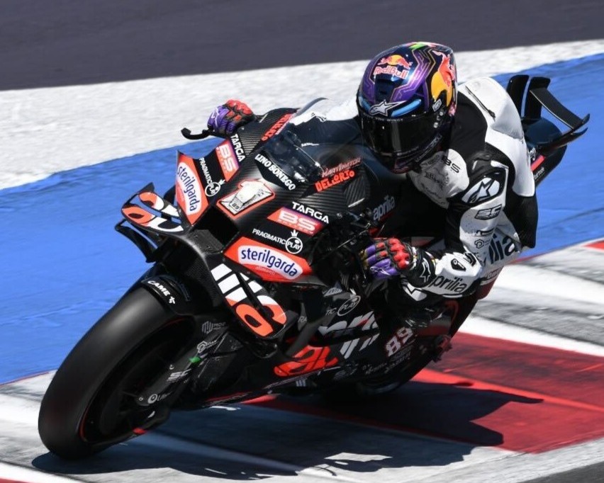 Jorge Martin in pista a Misano durante il suo test prima del rientro (© MotoGP)