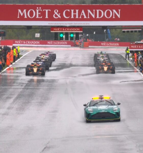 Il tentativo di partenza del GP di Spa 2025 sotto Safety Car (© F1)