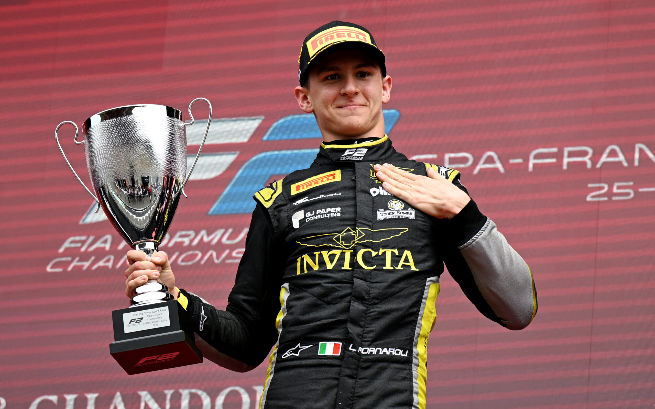 Leonardo Fornaroli, vincitore della Sprint Race F2 a Spa 2025