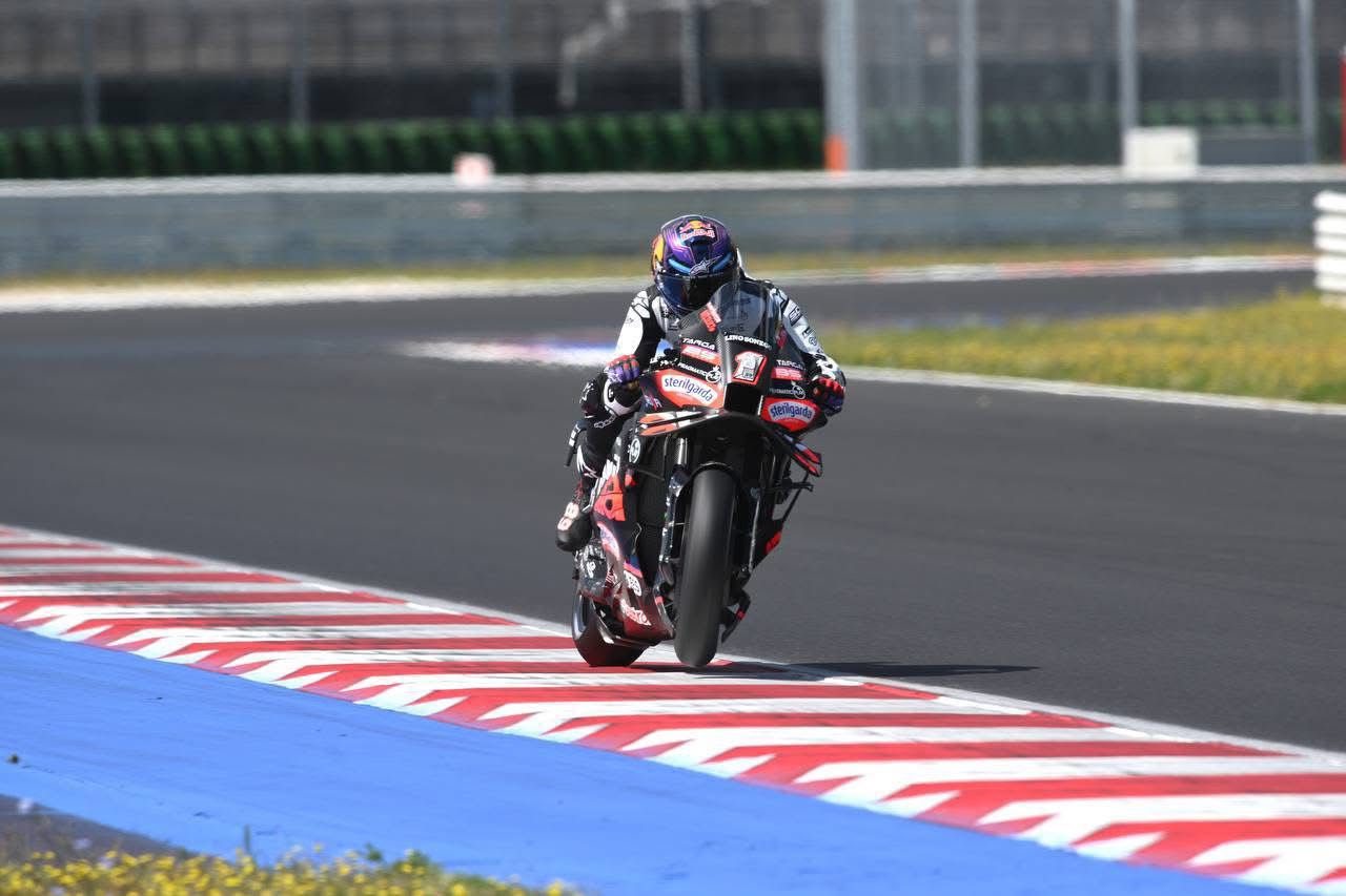 Jorge Martin in pista nel test privato a Misano