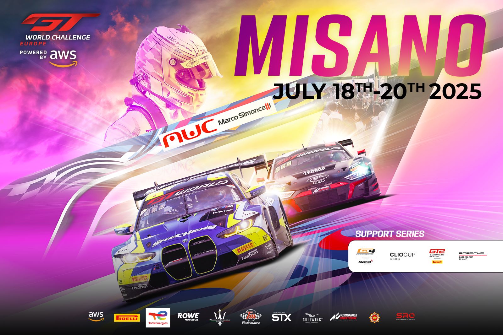 Il poster del GTWCE 2025 Sprint Cup a Misano (© SRO)