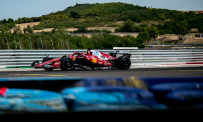 Charles Leclerc in pista all'Hungaroring per i test sulle Pirelli 2026
