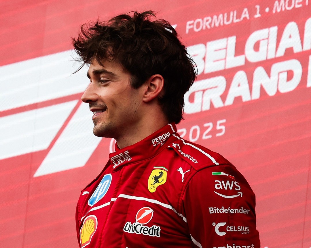 Charles Leclerc sul podio del GP del Belgio 2025