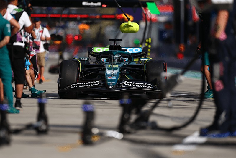 Lance Stroll in azione nelle libere in Ungheria