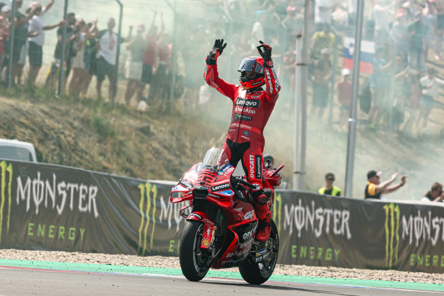 Marc Marquez dopo l'ennesima vittoria a Brno