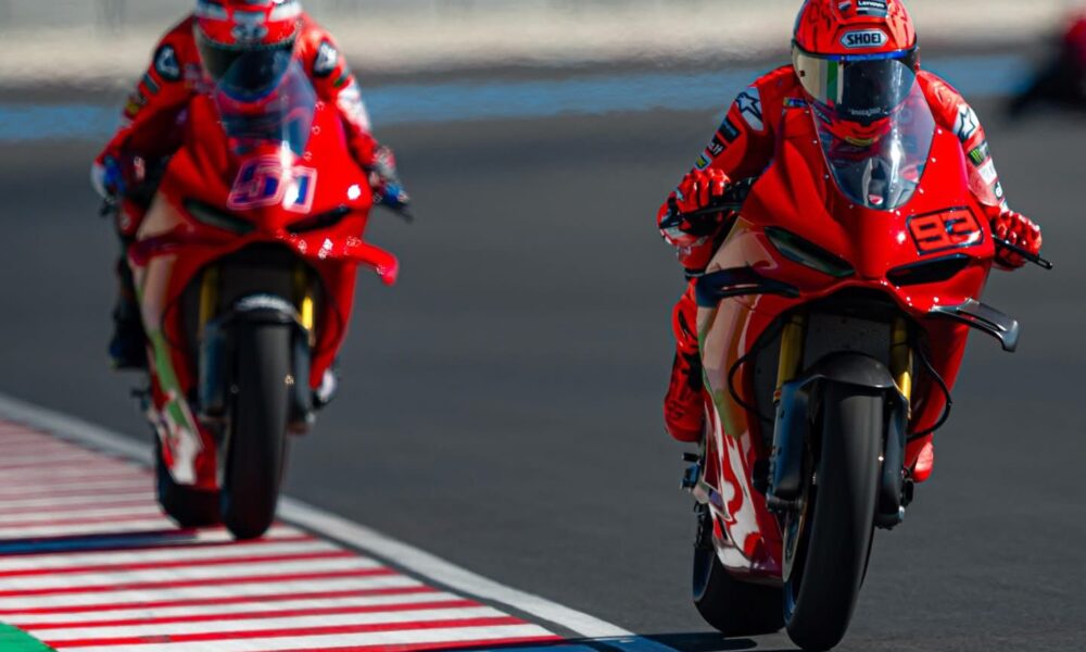 Marc Marquez e Michele Pirro in pista a Balaton